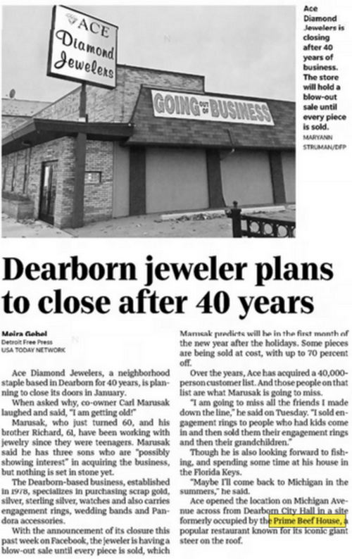 Prime Beef House - Nov 2018 Article On Ace Diamond Jewelers